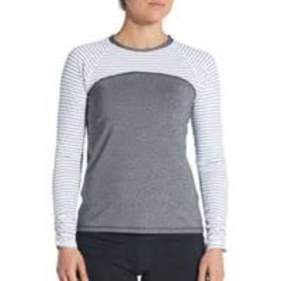 3/$25 Calia Rashguard Swim Top S Long Sleeve Striped Sun Protection Gray - Picture 2 of 8